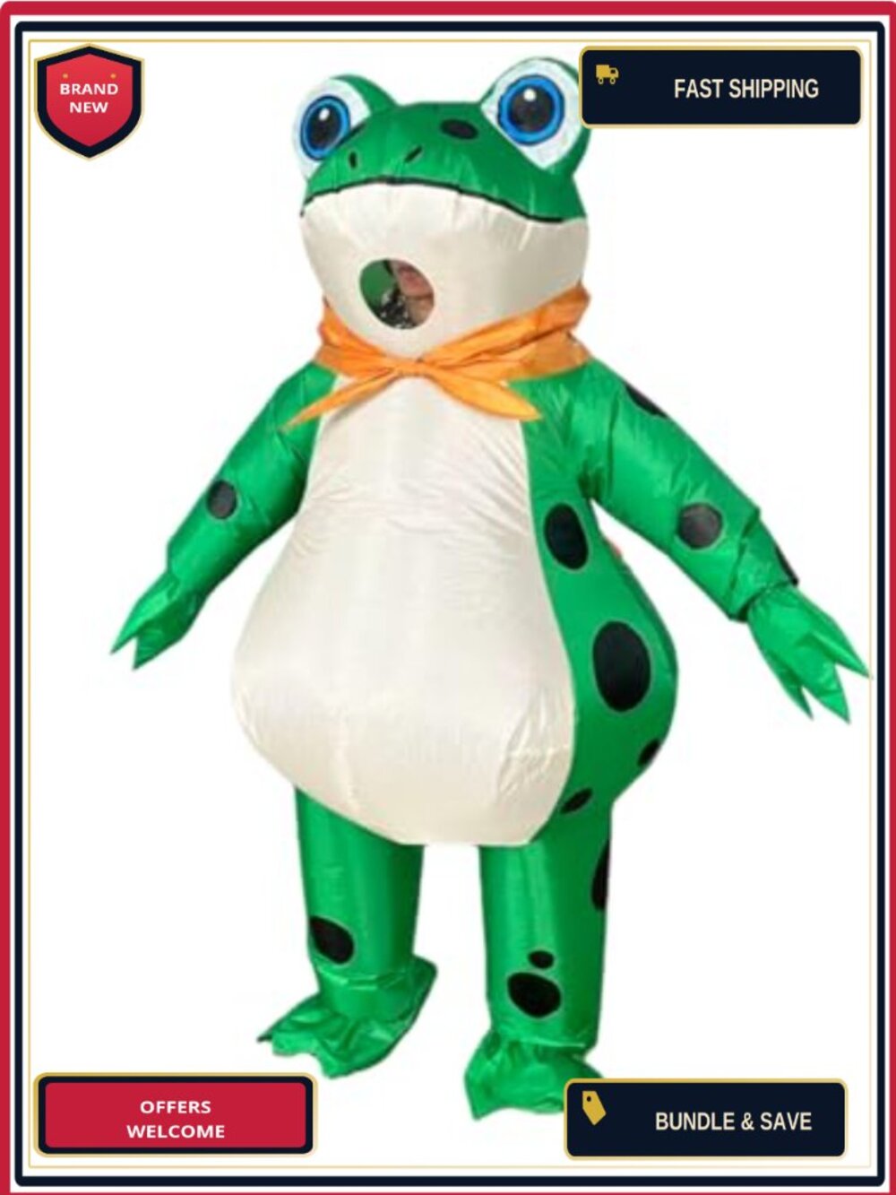 Adult Inflatable Frog Costume Blow Up Suit Halloween Party